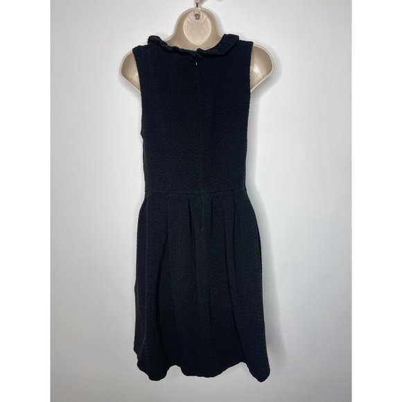 Anthropologie Ganni Pinnacle Textured Sleeveless High Ruffle Neck Fit Flare Dres - Picture 7 of 12